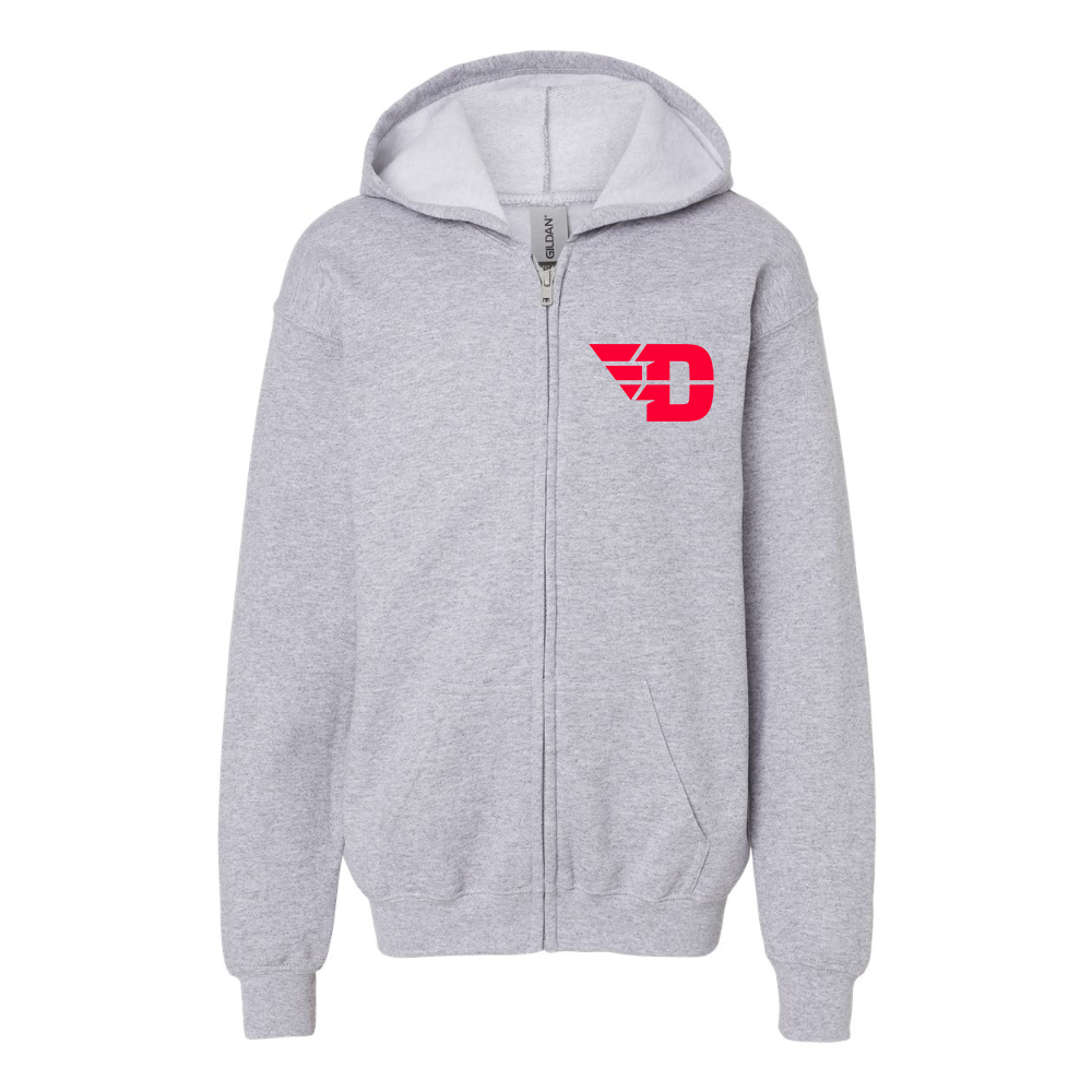 Youth  Dayton Flyers  Gildan Heavy Blend Full Zip Hooded Sweatshirt