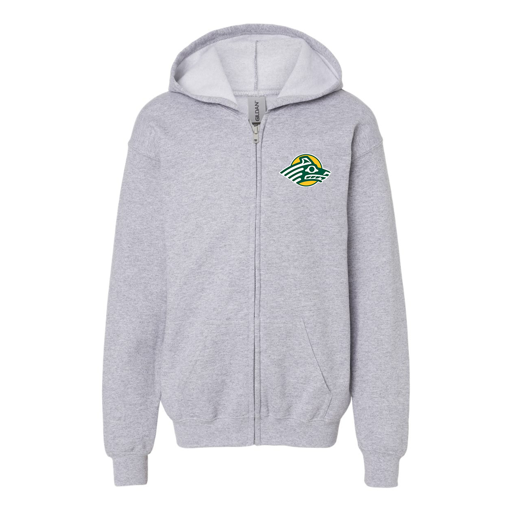 Gildan Heavy Blend Youth Alaska Anchorage Seawolves  Full Zip Hooded Sweatshirt