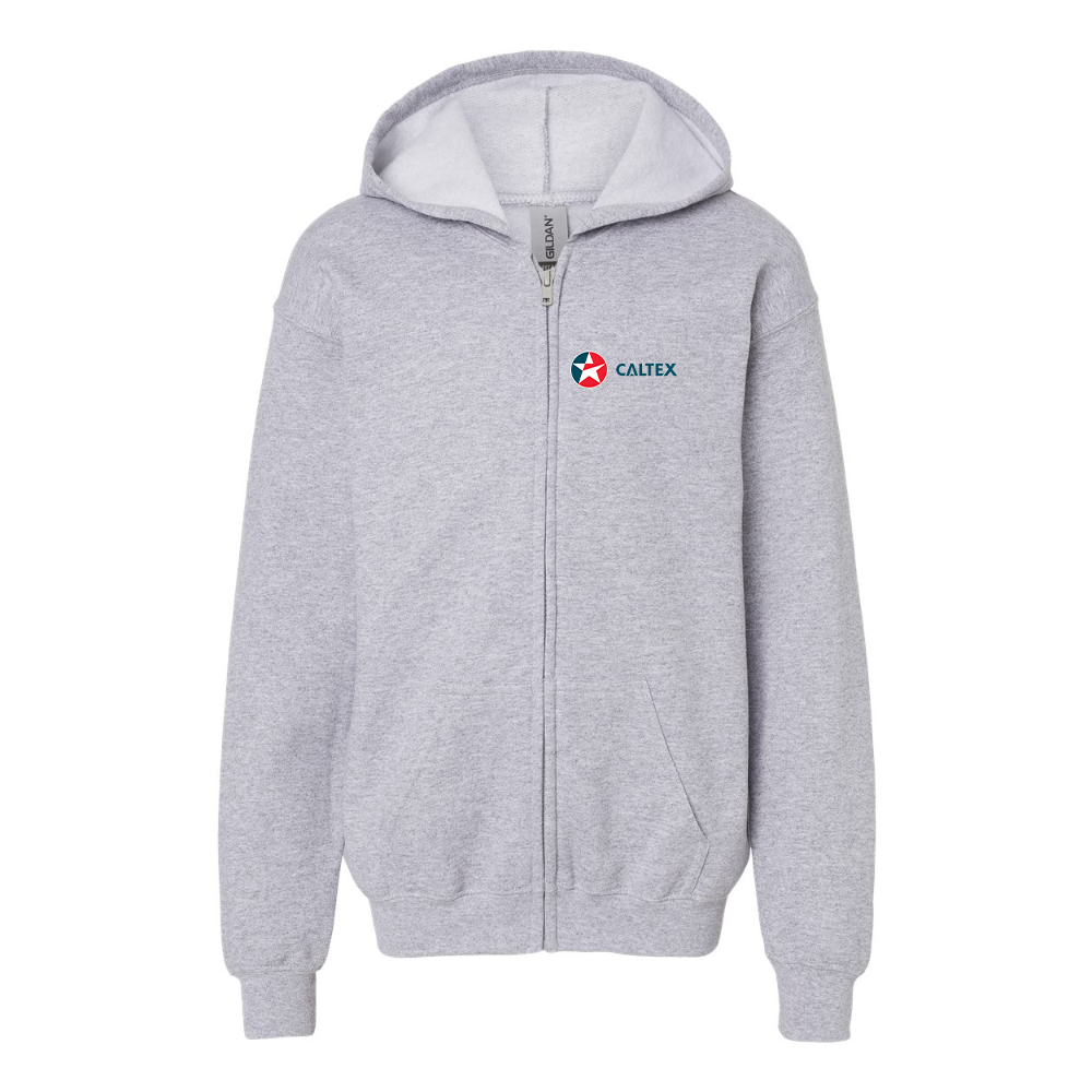 Youth Caltex Gas Station  Gildan Heavy Blend Full Zip Hooded Sweatshirt