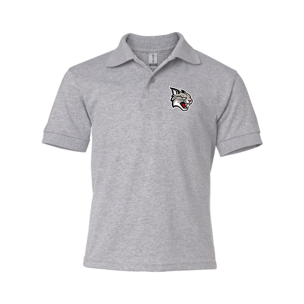 Youth Davidson Wildcats Gildan Dry Blend Jersey Polo
