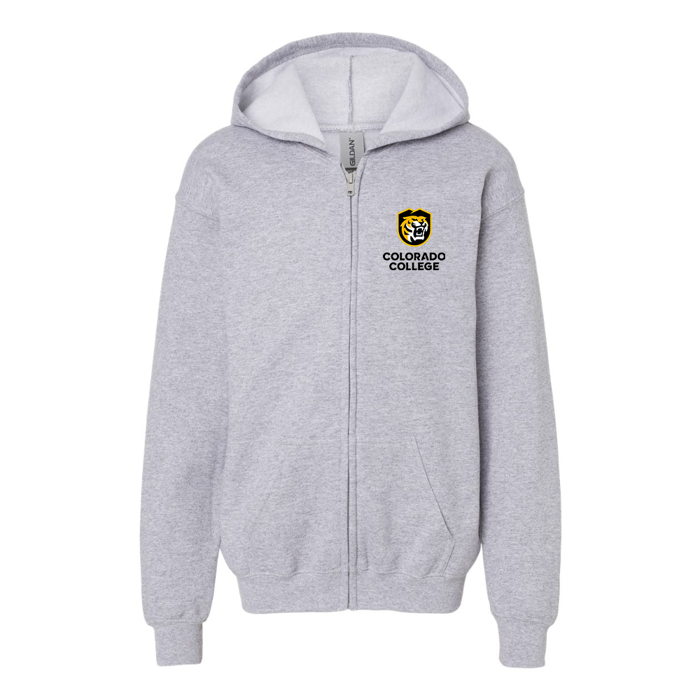 Youth  Colorado College Tigers Gildan Heavy Blend Full Zip Hooded Sweatshirt