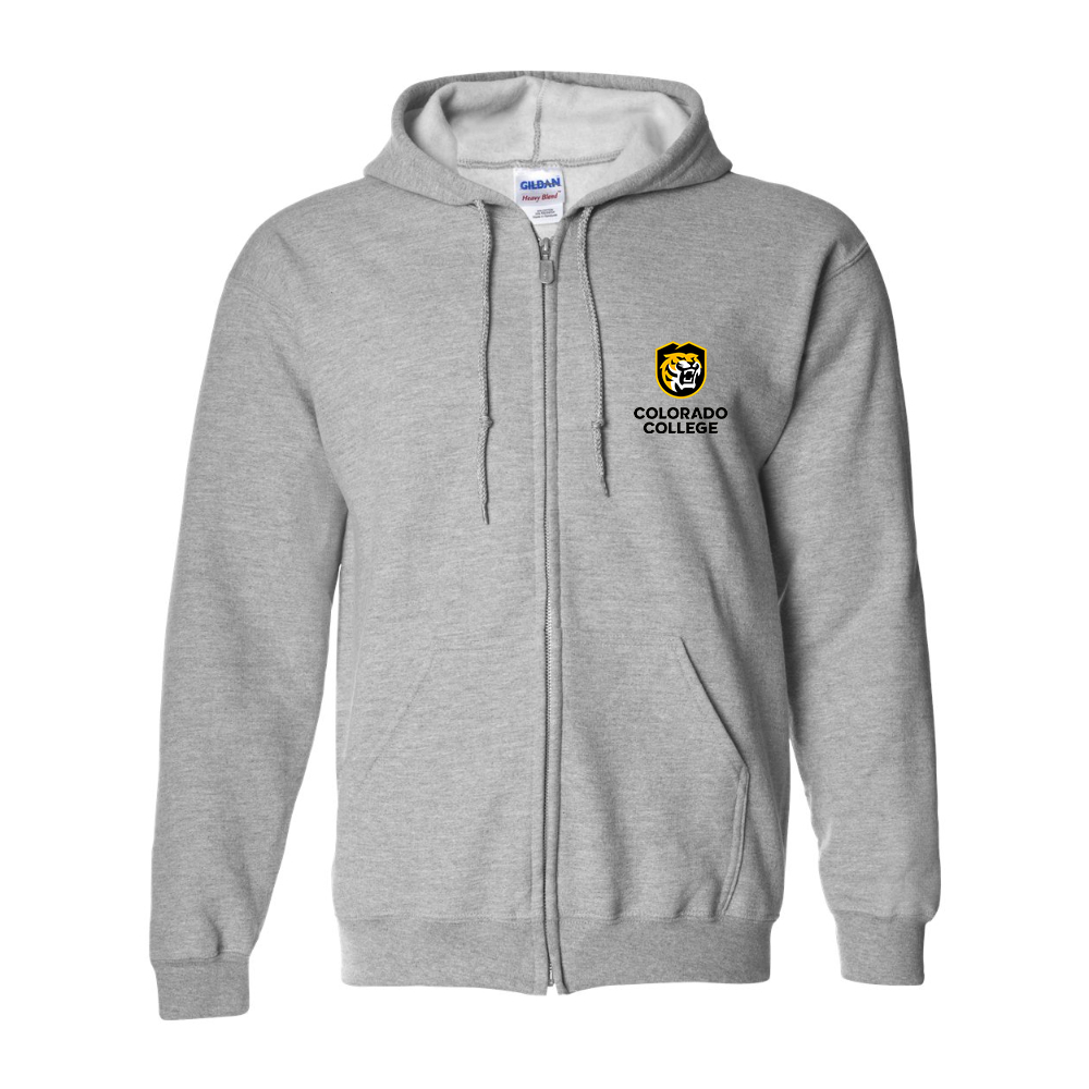 Men's  Colorado College Tigers Gildan  Heavy Blend Full Zip Hooded Sweatshirt
