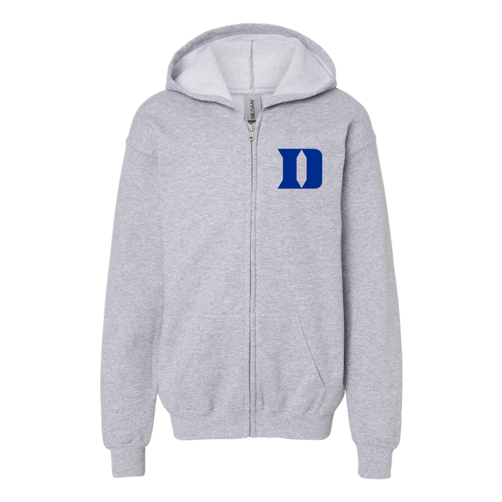 Youth  Duke Blue Devils Gildan Heavy Blend Full Zip Hooded Sweatshirt