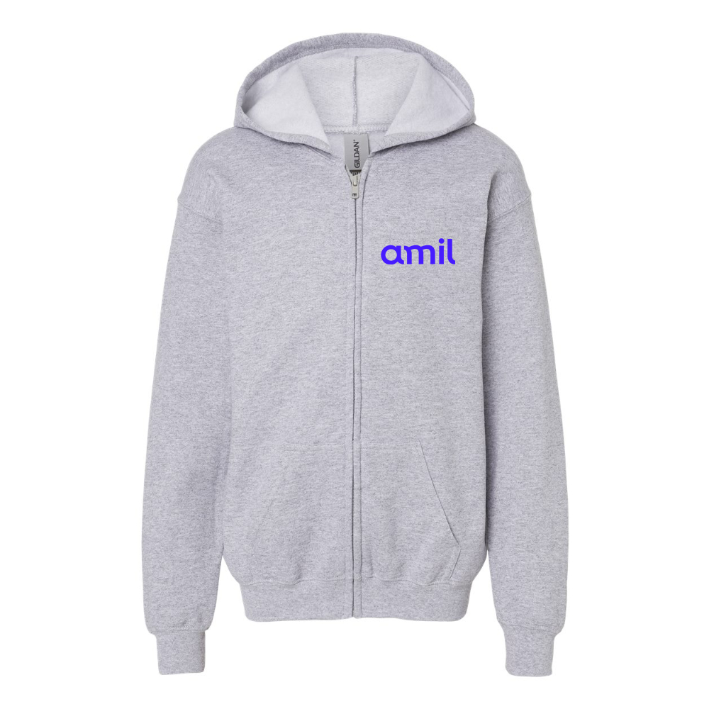 Youth Amil Gildan Heavy Blend Full Zip Hooded Sweatshirt