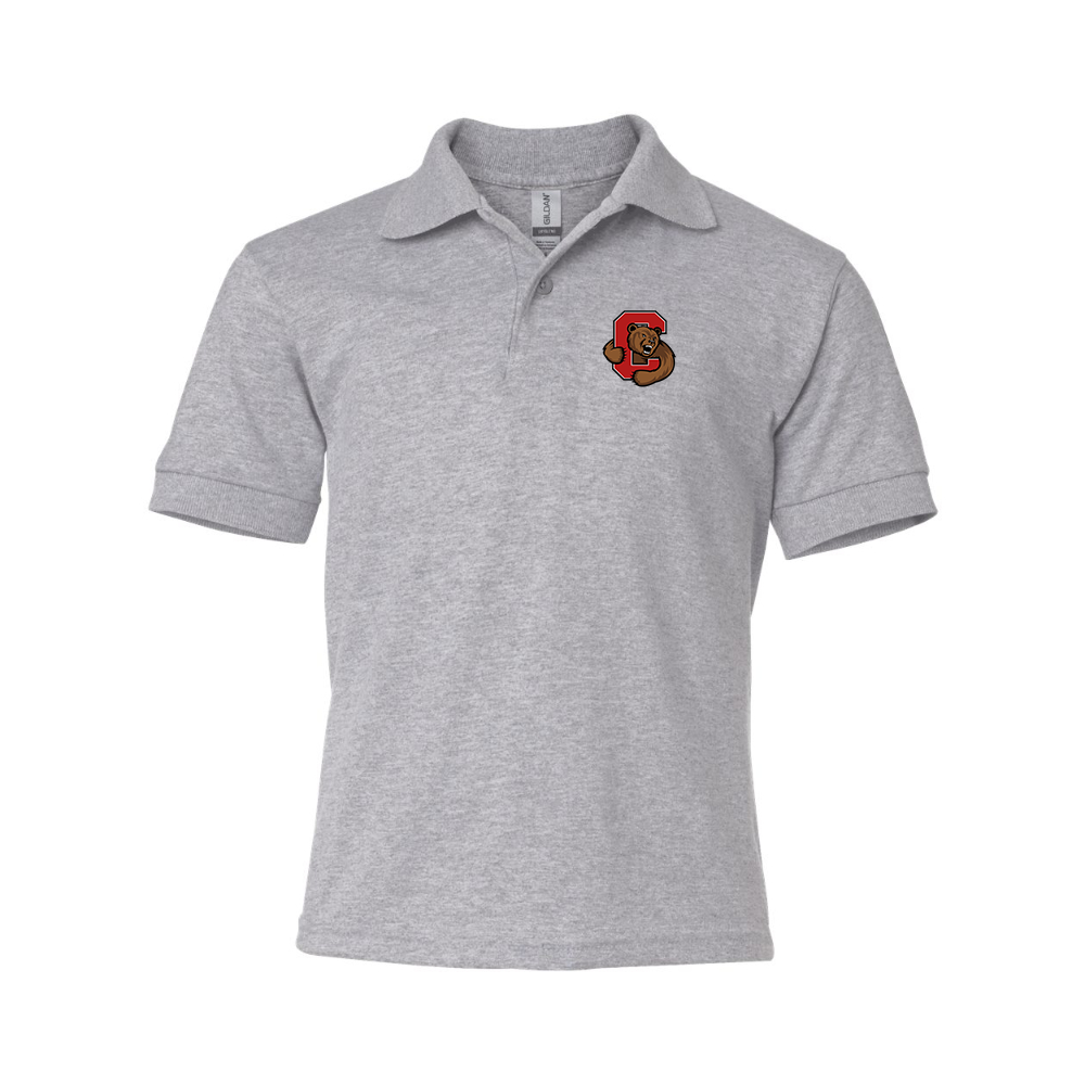 Youth Cornell Big Red Gildan Dry Blend Jersey Polo