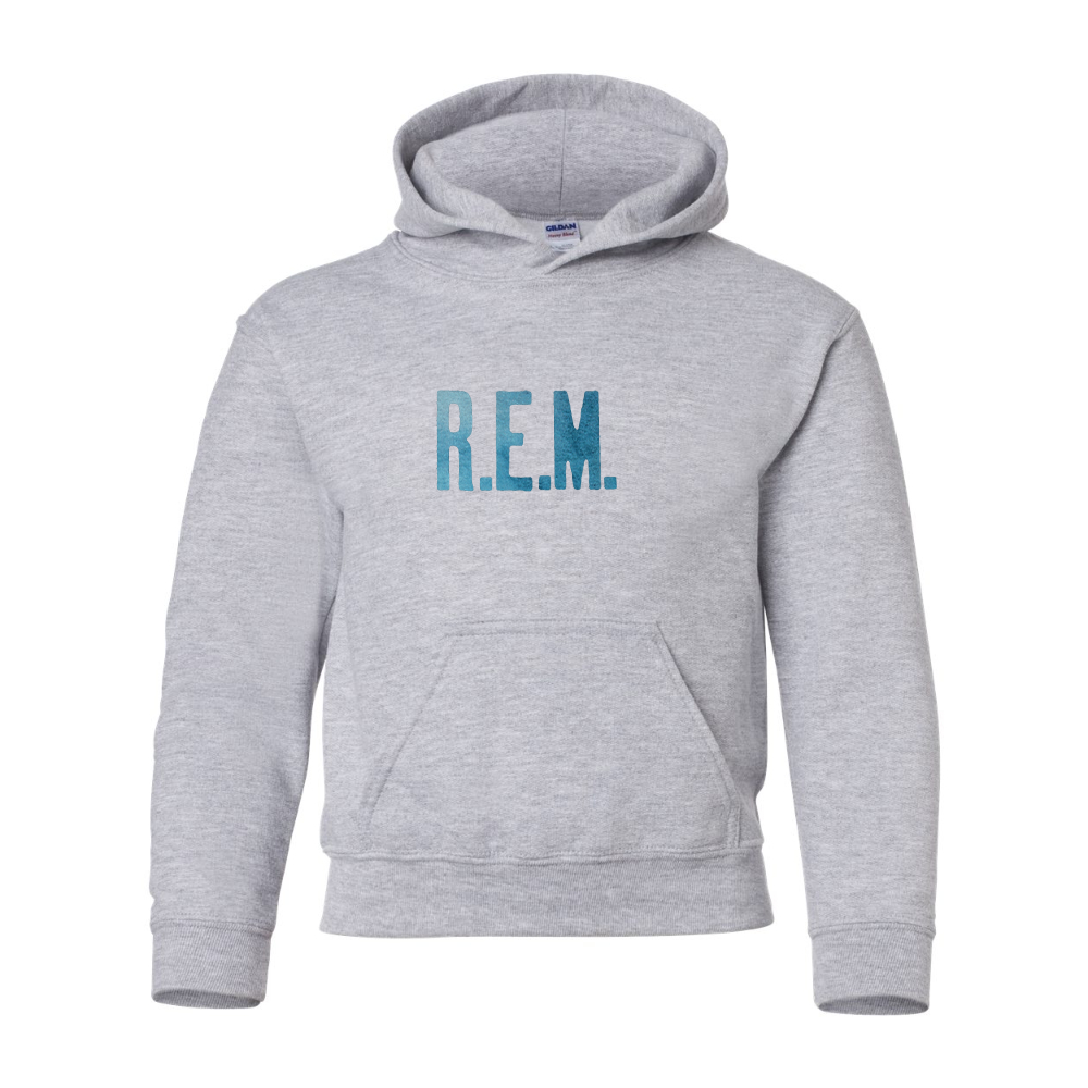 Youth R.E.M. Blue Gildan Heavy Blend  Hooded Sweatshirt