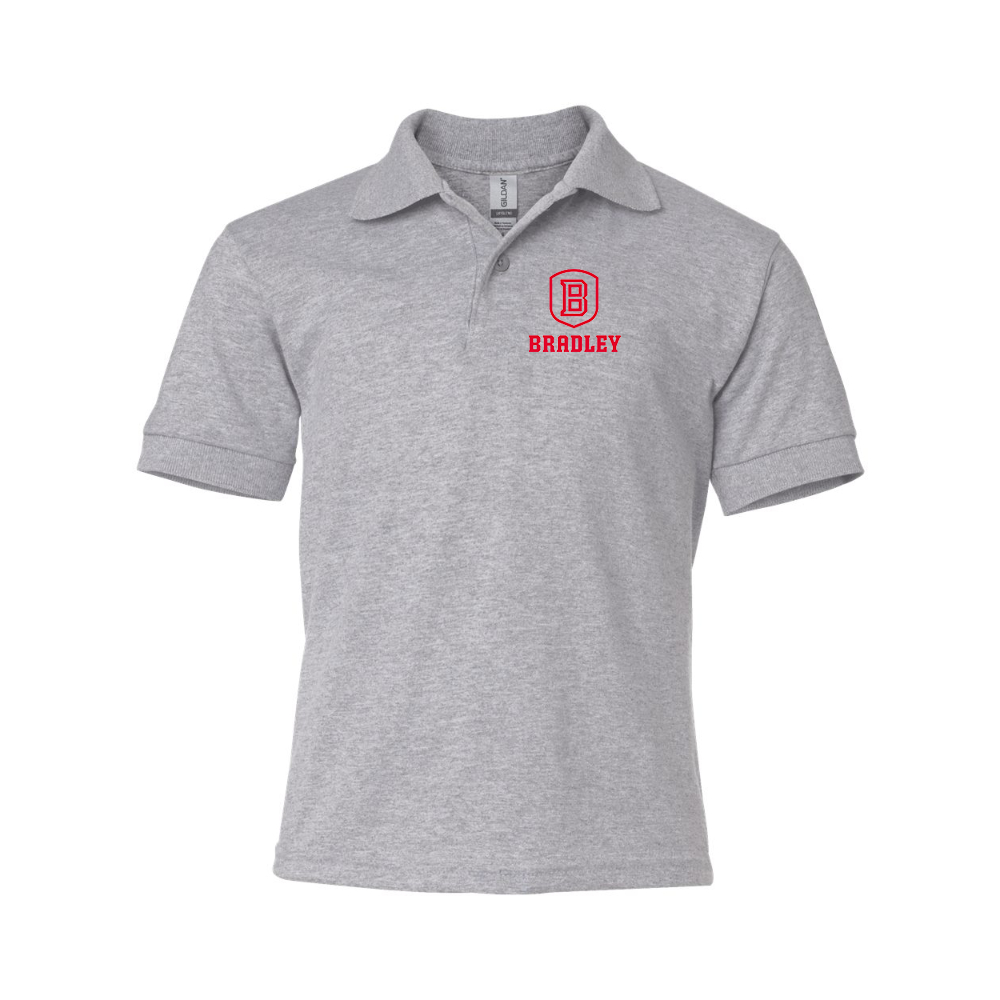 Youth Bradley Braves Gildan Dry Blend Jersey Polo