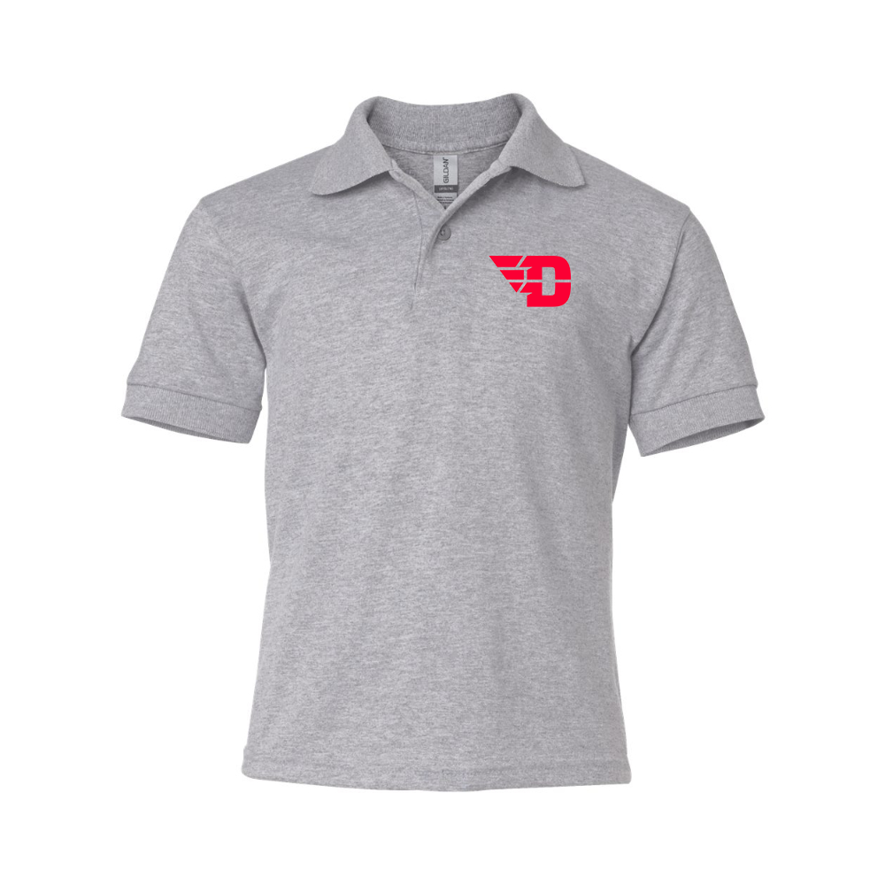 Youth Dayton Flyers Gildan Dry Blend Jersey Polo