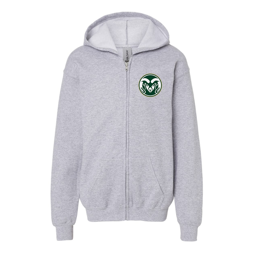 Youth  Colorado State Rams Gildan Heavy Blend Full Zip Hooded Sweatshirt