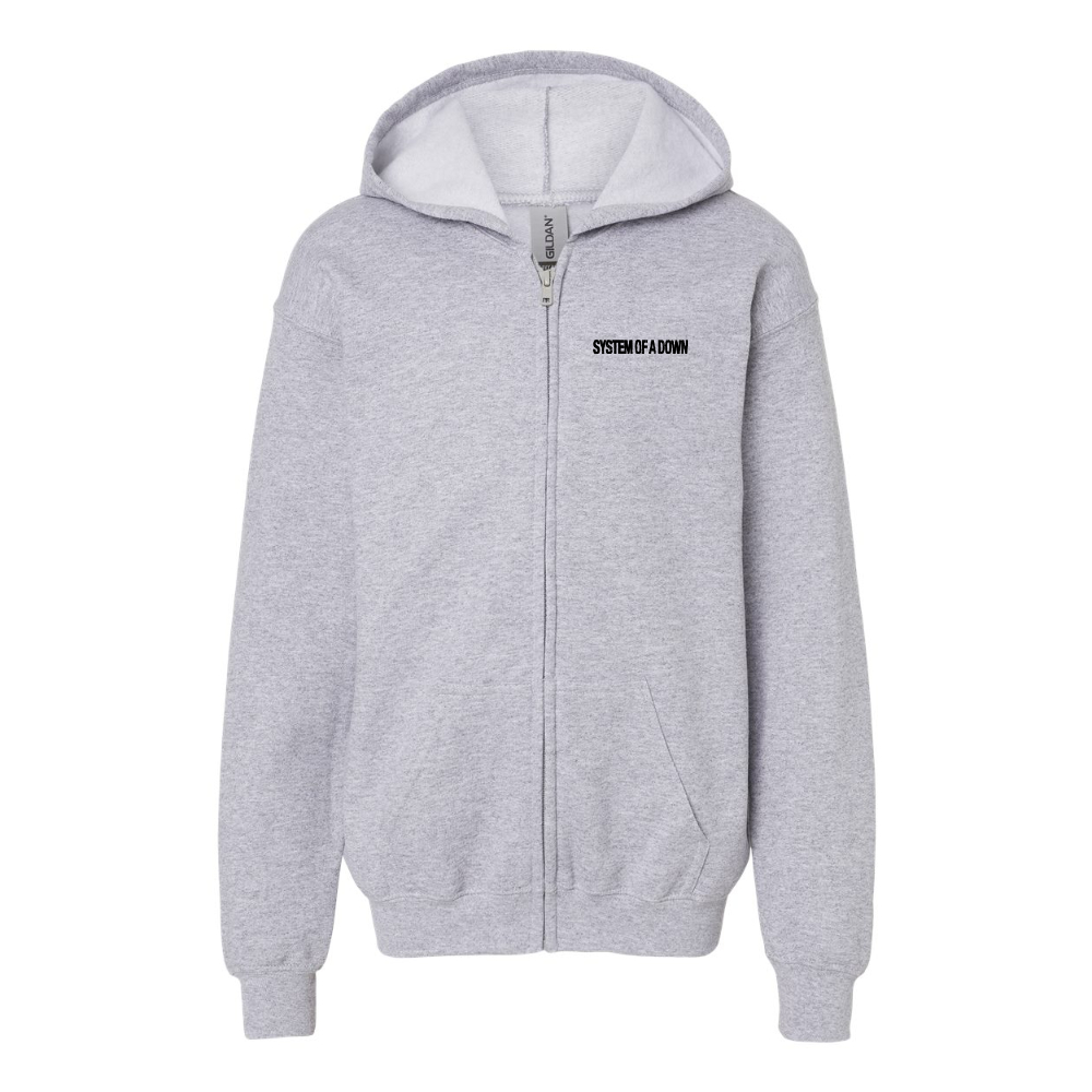 Youth System Of A Down Gildan Heavy Blend Full Zip Hooded Sweatshirt
