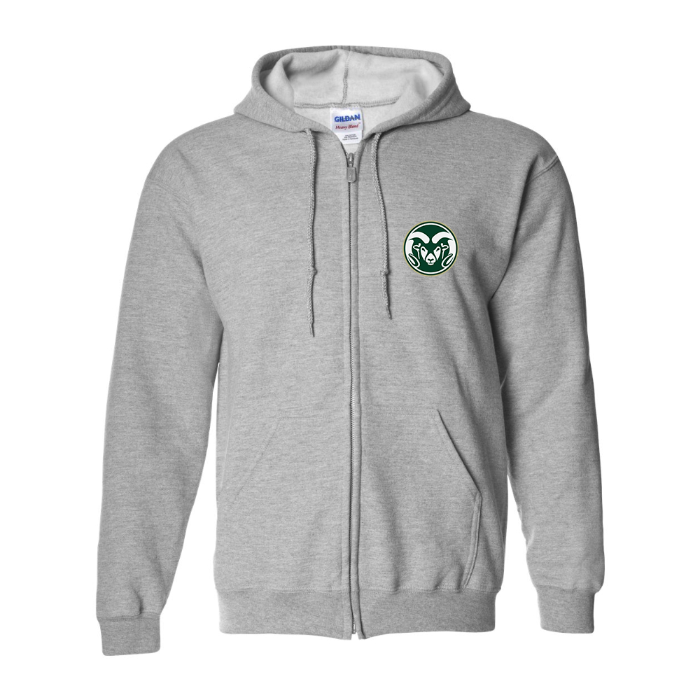 Men's Colorado State Rams Gildan  Heavy Blend Full Zip Hooded Sweatshirt