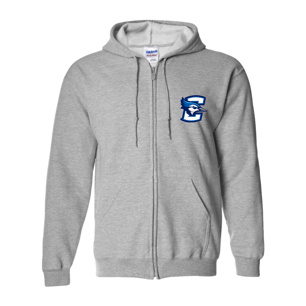 Men's Creighton Bluejays  Gildan  Heavy Blend Full Zip Hooded Sweatshirt
