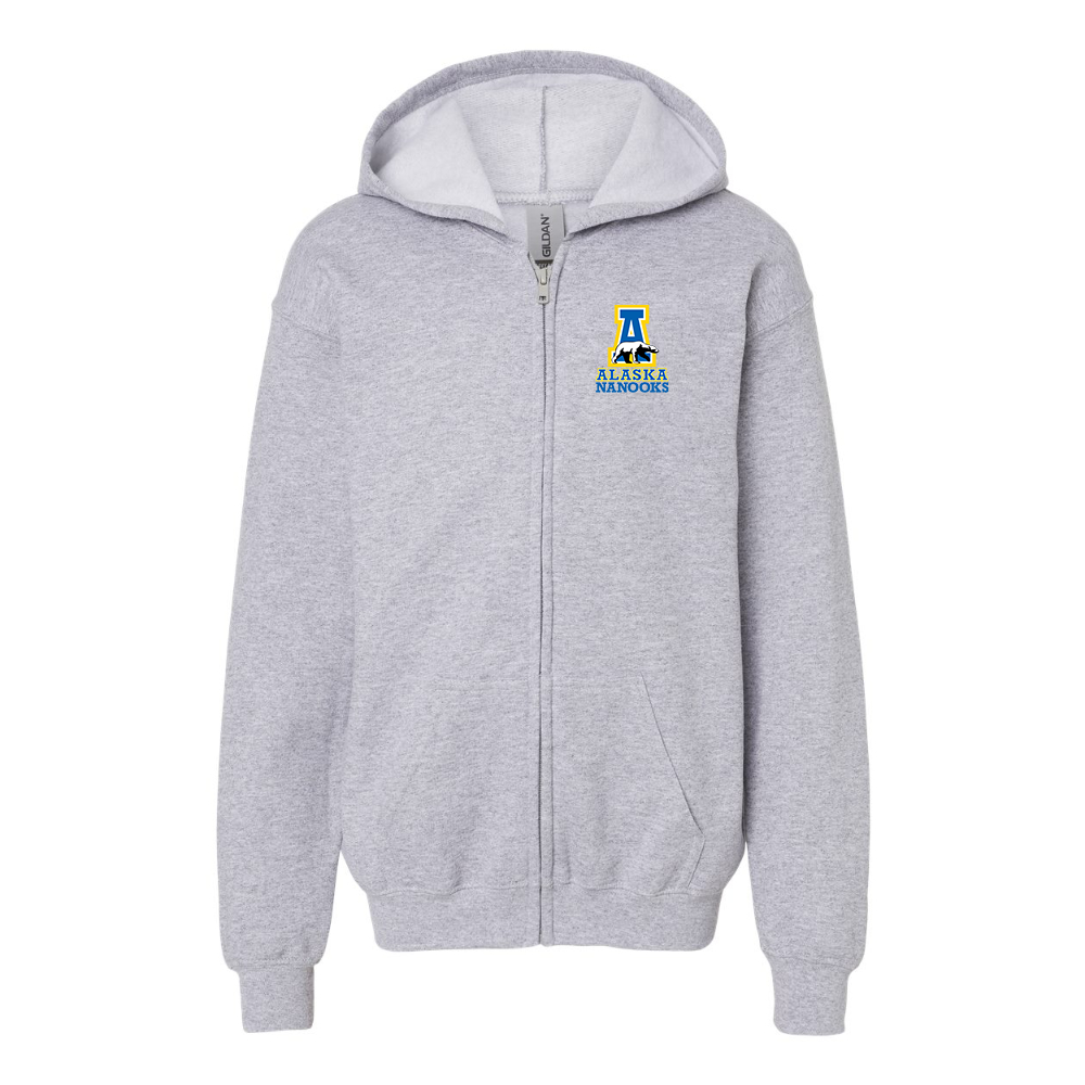 Gildan Heavy Blend Youth Alaska Nanooks Full Zip Hooded Sweatshirt