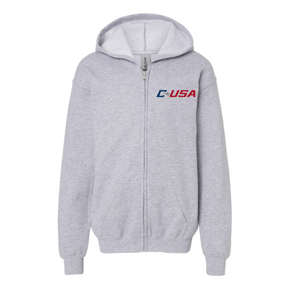 Youth Conference USAl  Gildan Heavy Blend Full Zip Hooded Sweatshirt