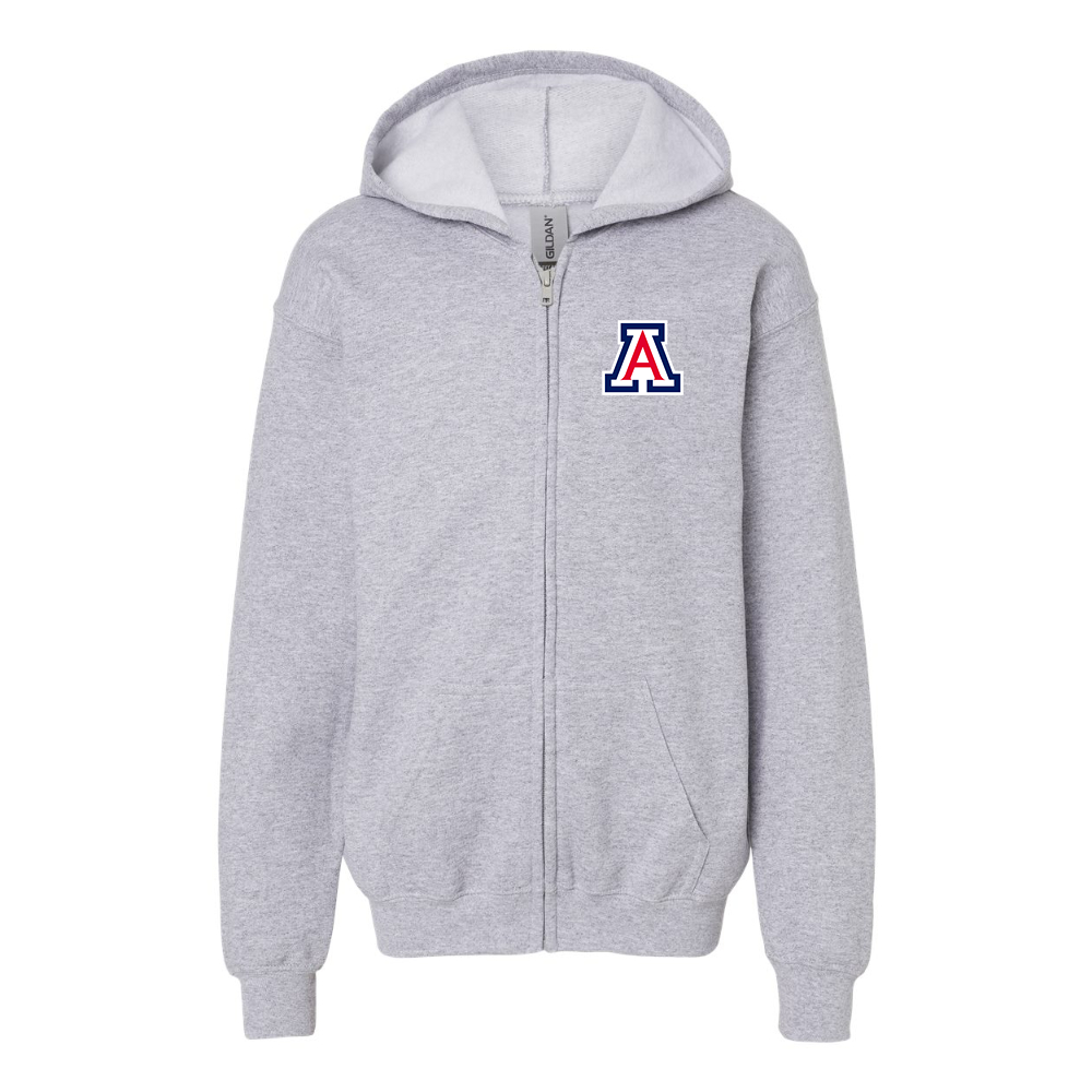Youth  Arizona Wildcats Gildan Heavy Blend Full Zip Hooded Sweatshirt
