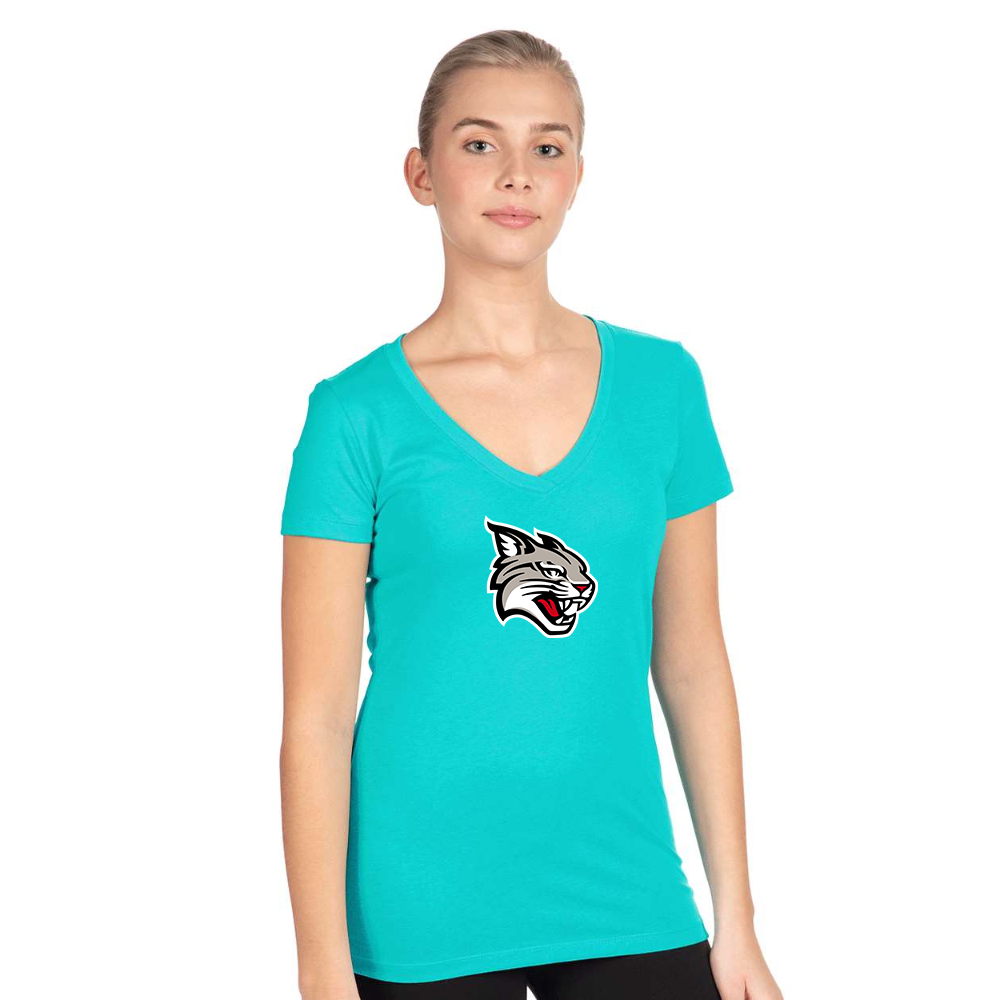 Women's Davidson Wildcats   Next Level V-Neck T-Shirt