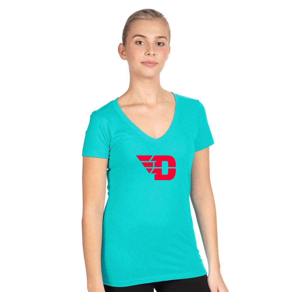 Women's Dayton Flyers  Next Level V-Neck T-Shirt