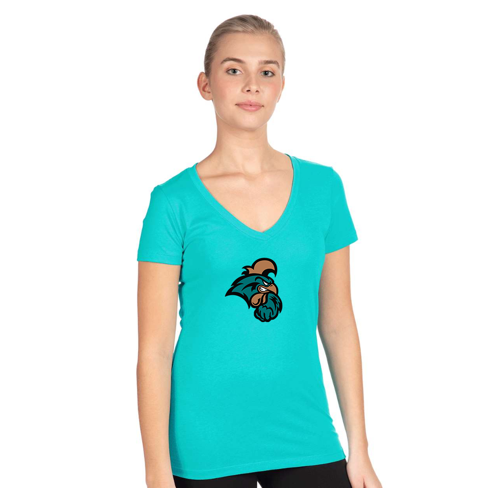 Women's Coastal Carolina Chanticleers  Next Level V-Neck T-Shirt