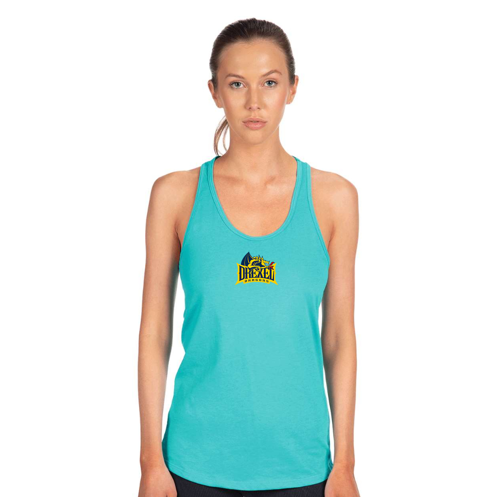 Women's  Drexel Dragons  Next Level Ideal Racerback Tank