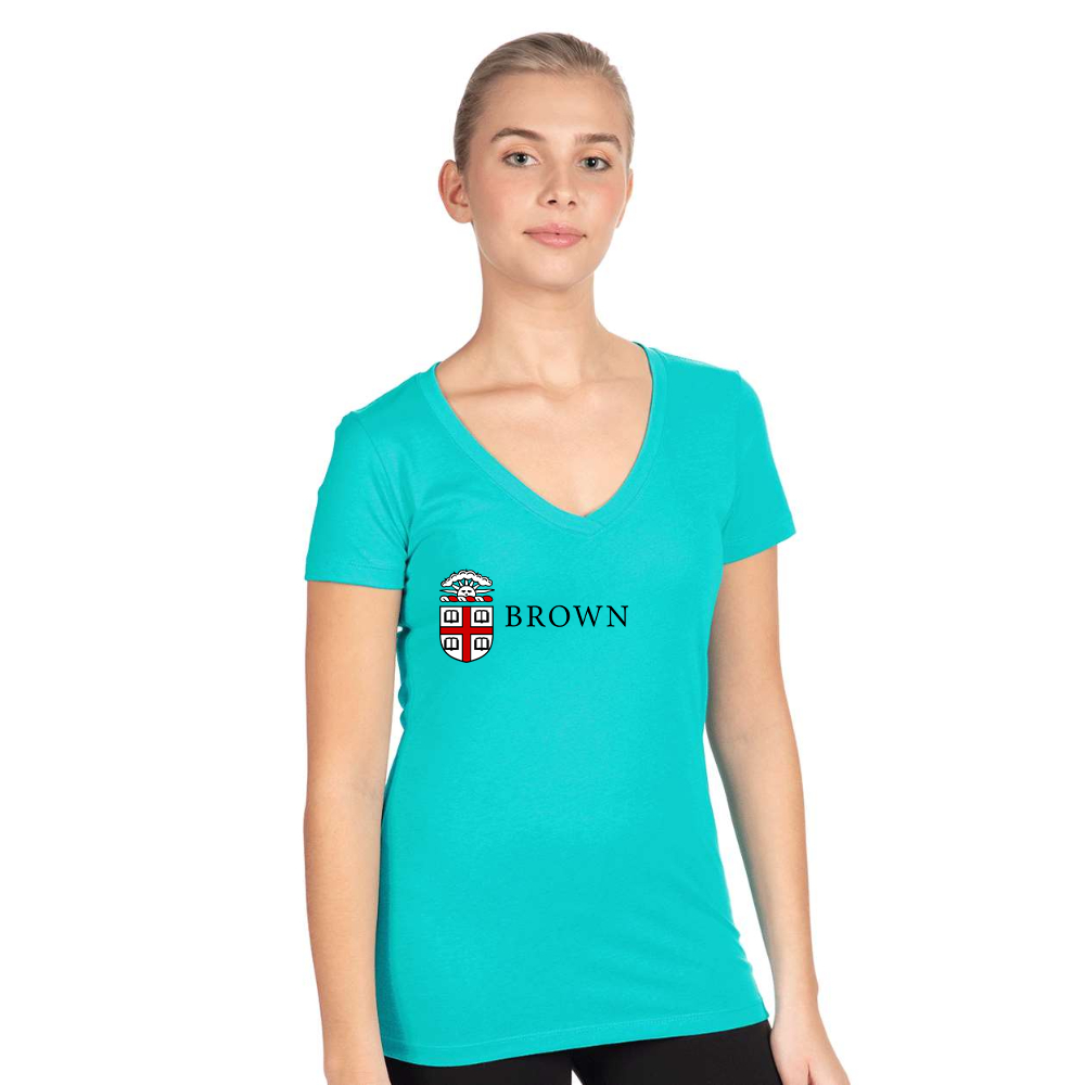 Women's Brown University Next Level V-Neck T-Shirt