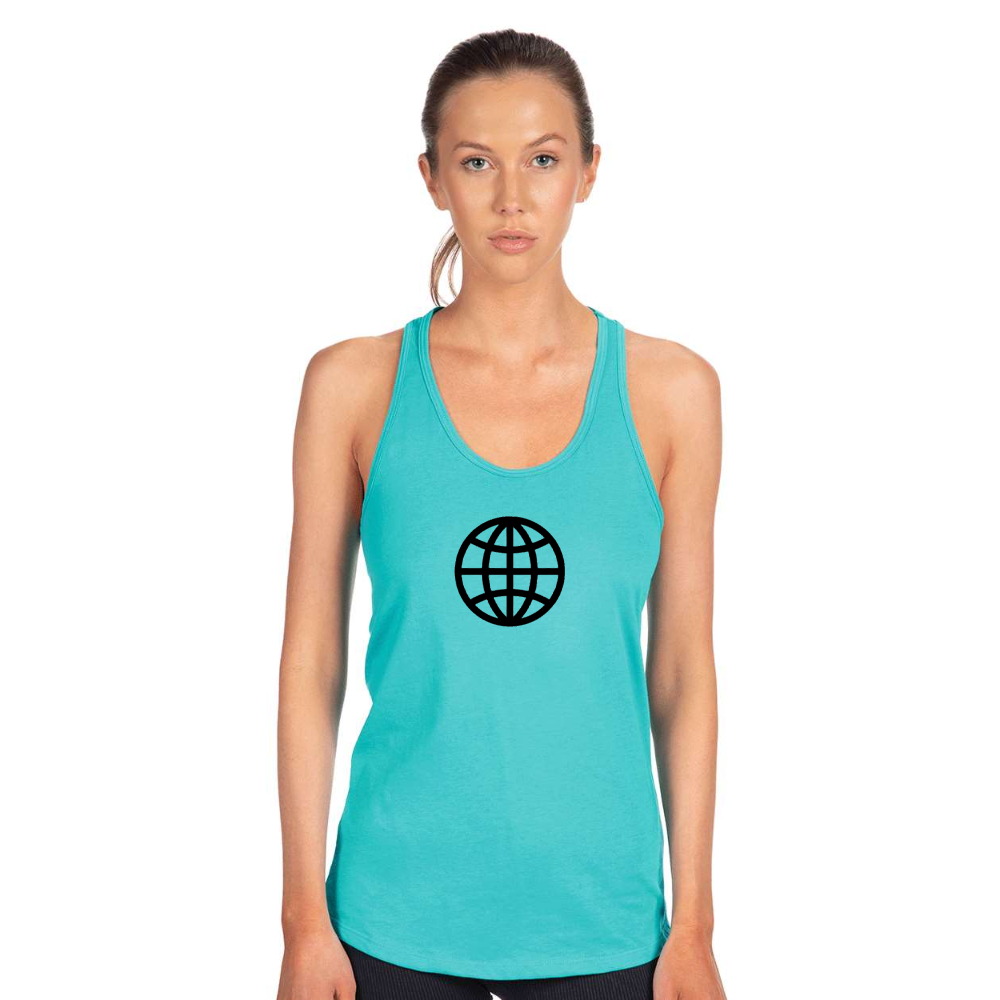 Women's Internet Globe Next Level Ideal Racerback Tank
