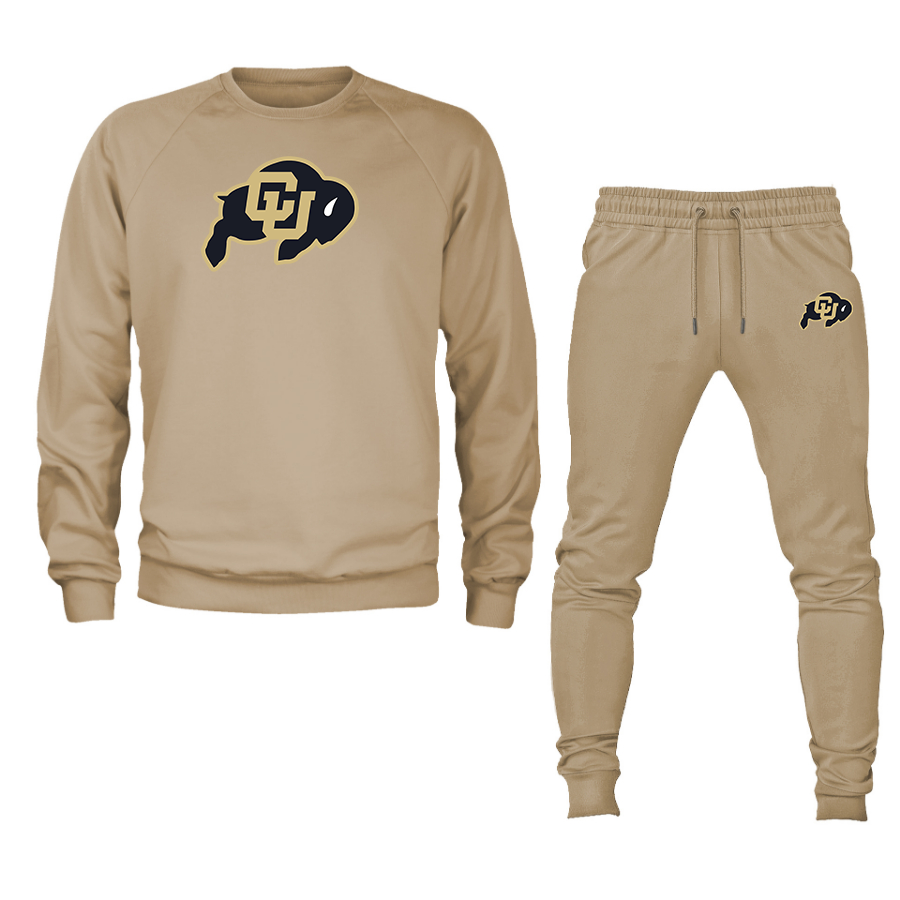 Men's  Colorado Buffaloes Crewneck Sweatshirt Joggers Suit
