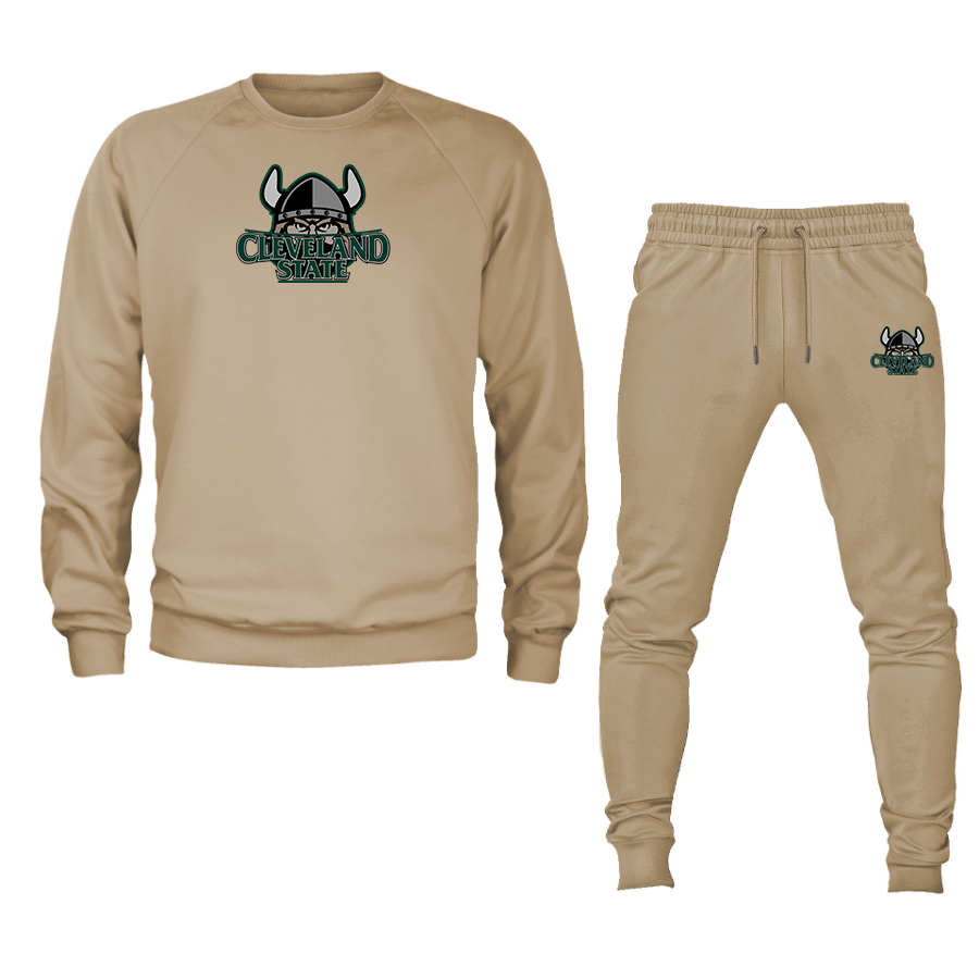 Men's  Cleveland State Vikings  Crewneck Sweatshirt Joggers Suit