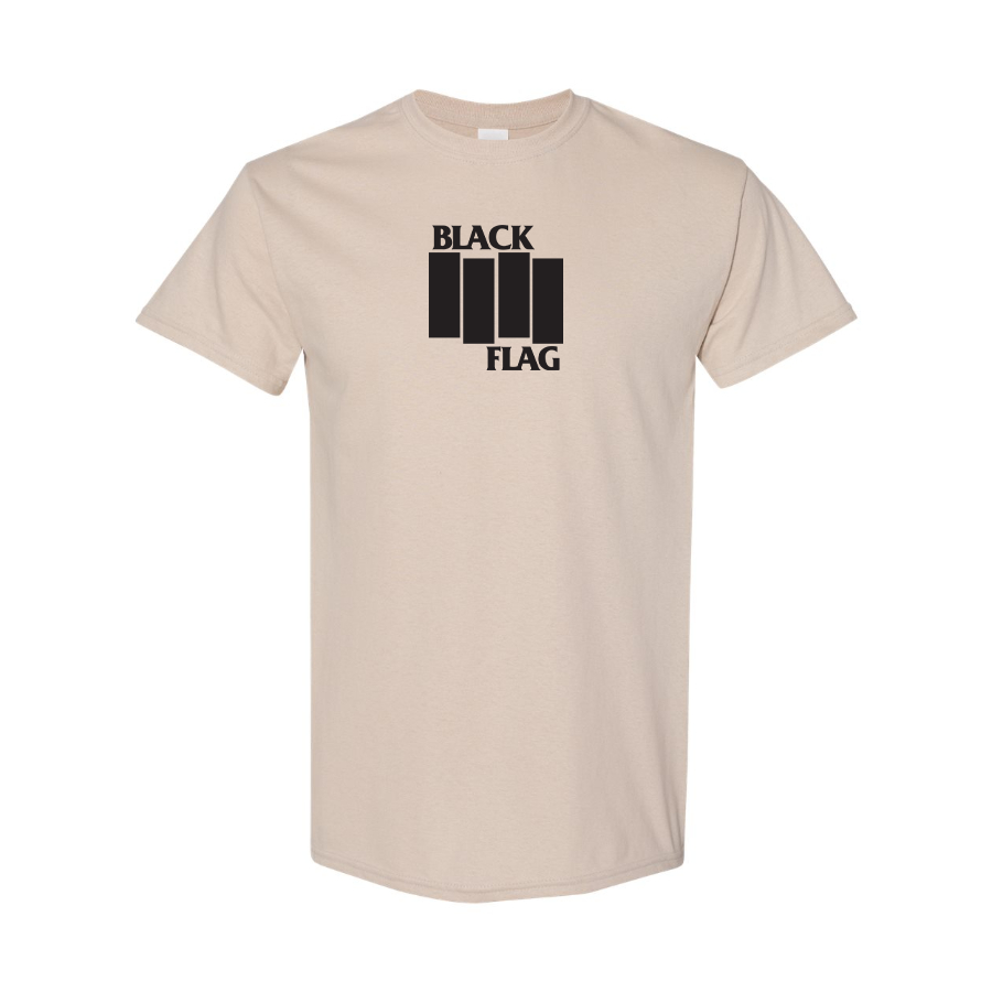Men's Black Flag Logo Cotton T-Shirt