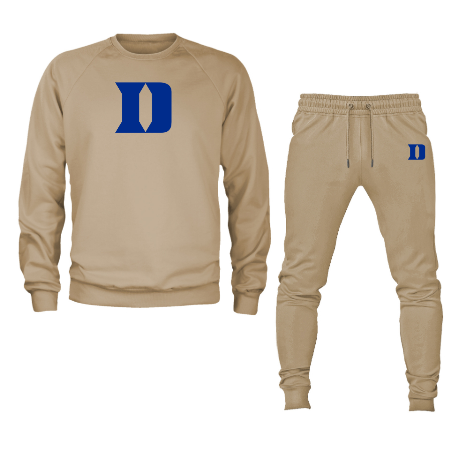 Men's Duke Blue Devils Crewneck Sweatshirt Joggers Suit