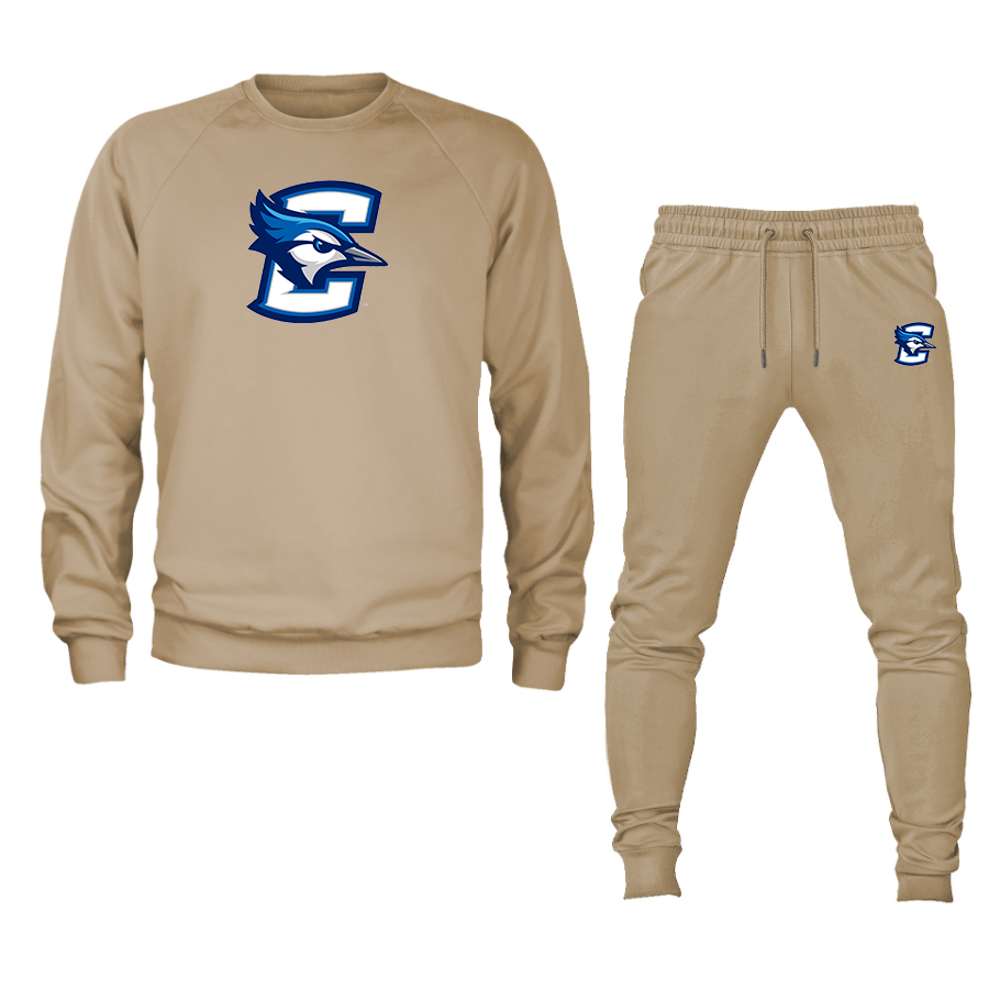 Men's  Creighton Bluejays Crewneck Sweatshirt Joggers Suit