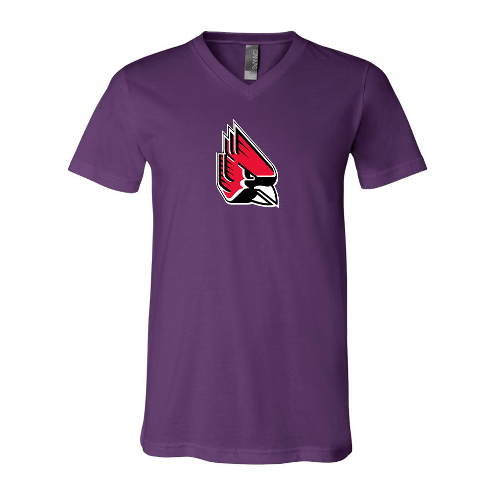 Ball State Cardinals BELLA  CANVAS - Jersey V-Neck T-Shirt
