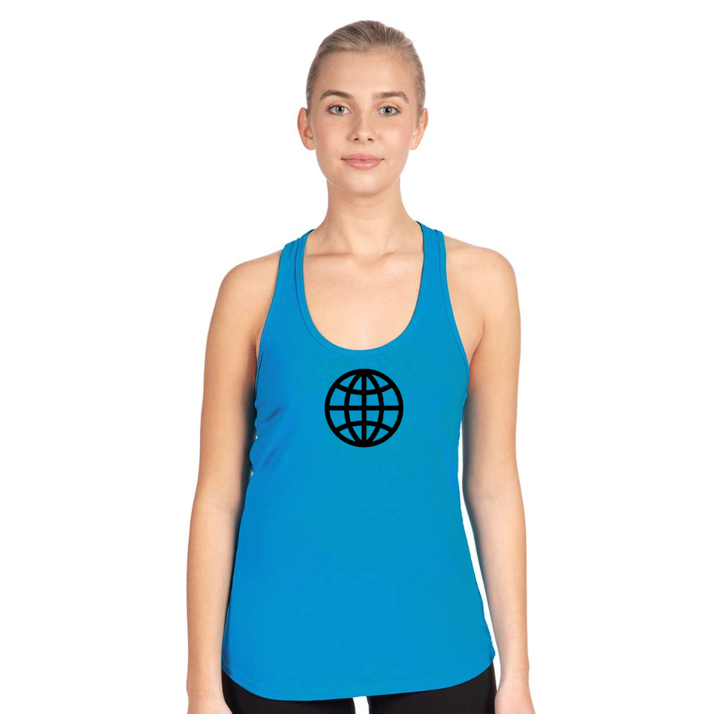 Women's Internet Globe Next Level Ideal Racerback Tank