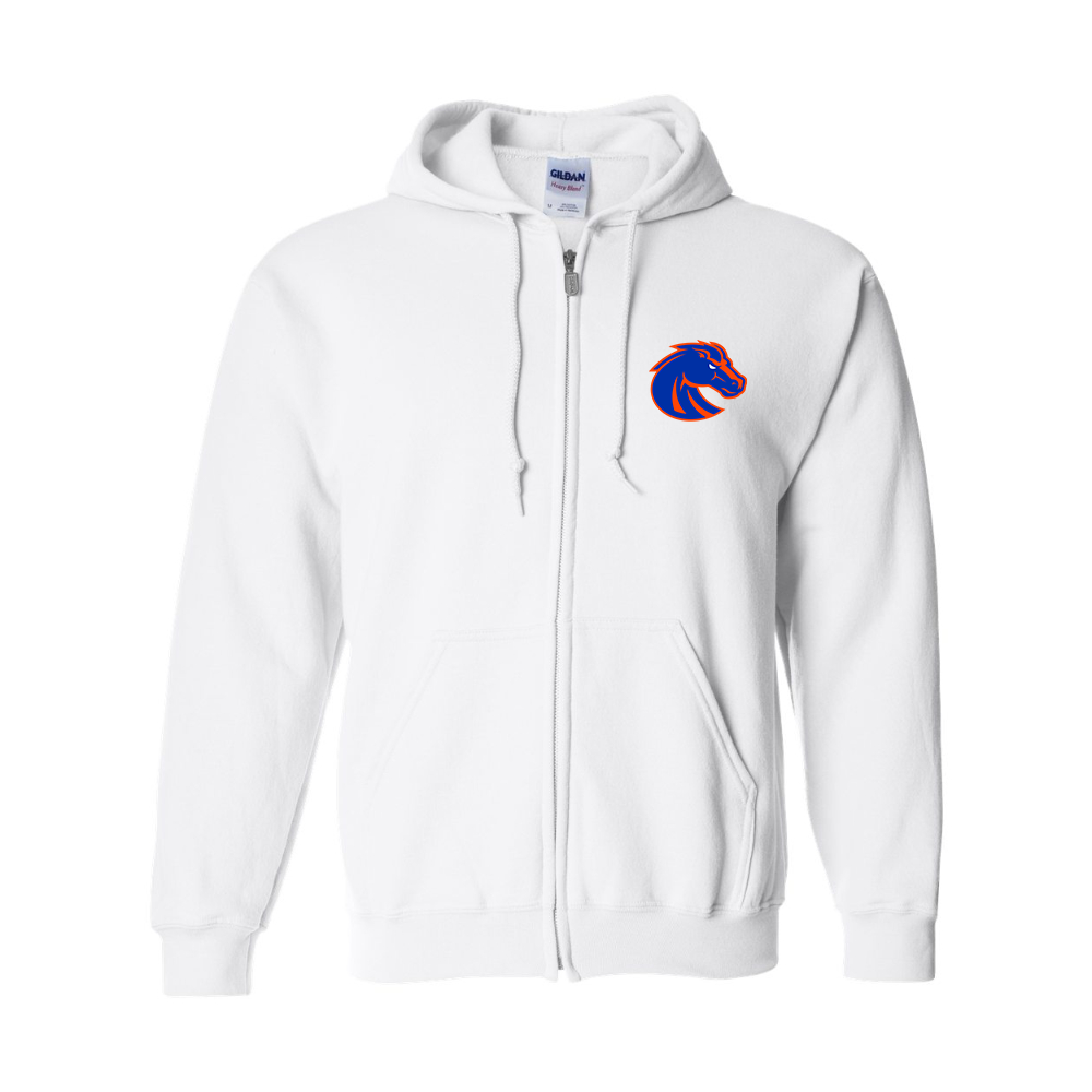 Men's Boise State Broncos   Gildan  Heavy Blend Full Zip Hooded Sweatshirt
