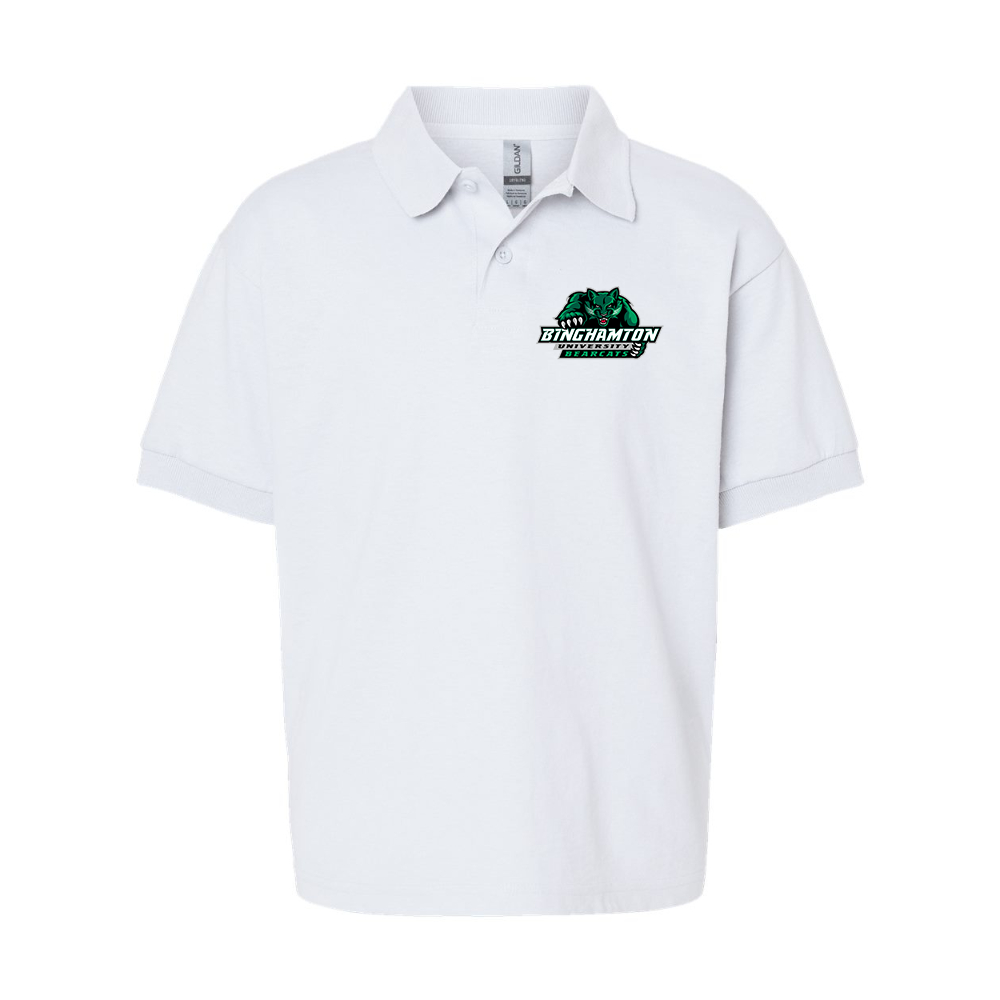 Youth Binghamton Bearcats  Gildan Dry Blend Jersey Polo