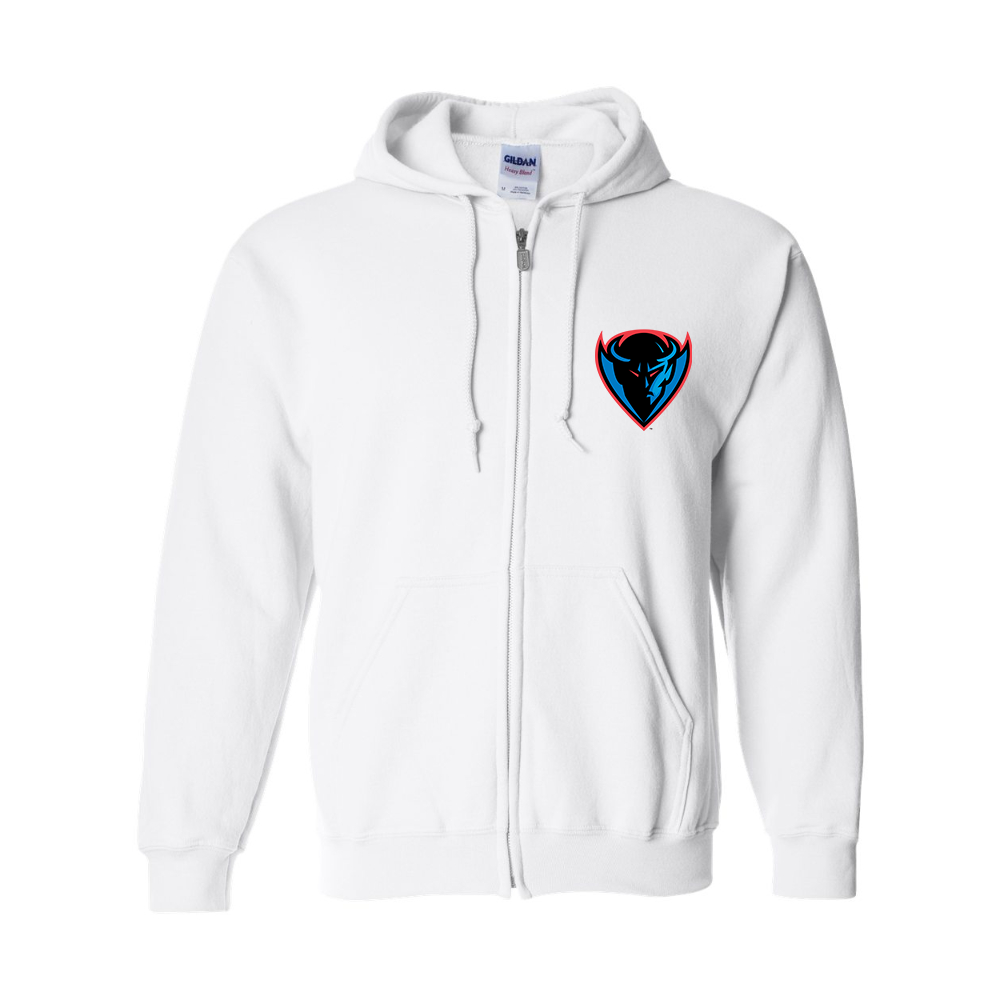 Men's  DePaul Blue Demons Gildan  Heavy Blend Full Zip Hooded Sweatshirt