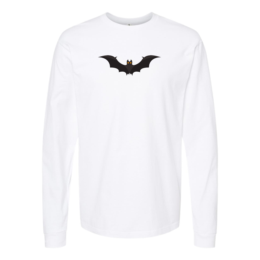 Men's Bat-Emoji Logo Cotton Long Sleeve T-Shirt