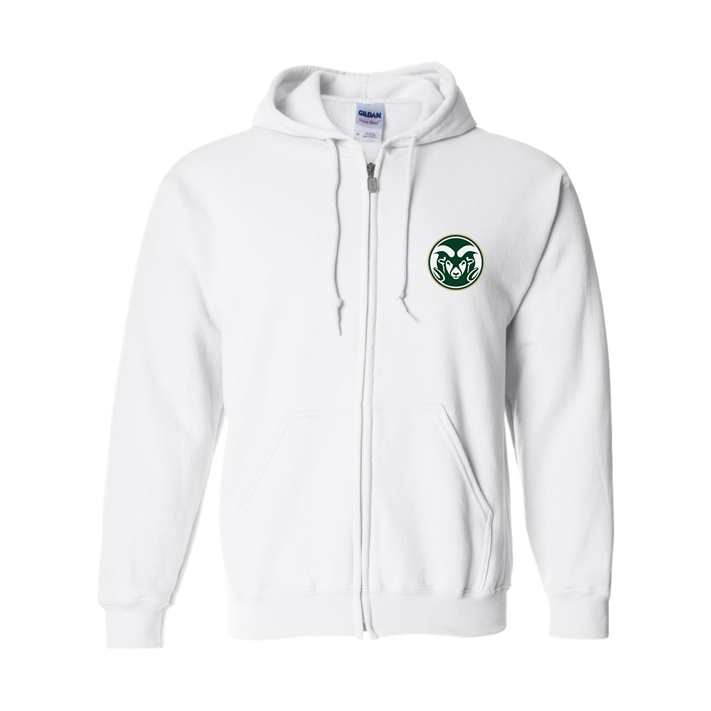 Men's Colorado State Rams Gildan  Heavy Blend Full Zip Hooded Sweatshirt