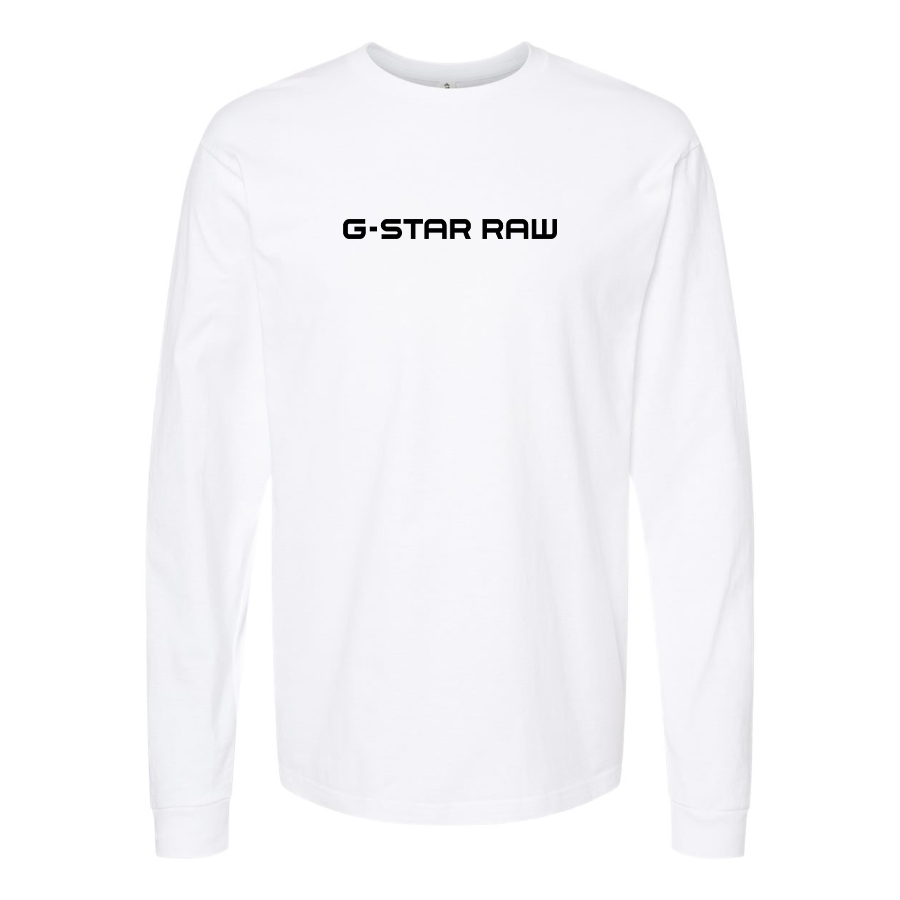 Men's G Star Raw Logo Cotton Long Sleeve T-Shirt
