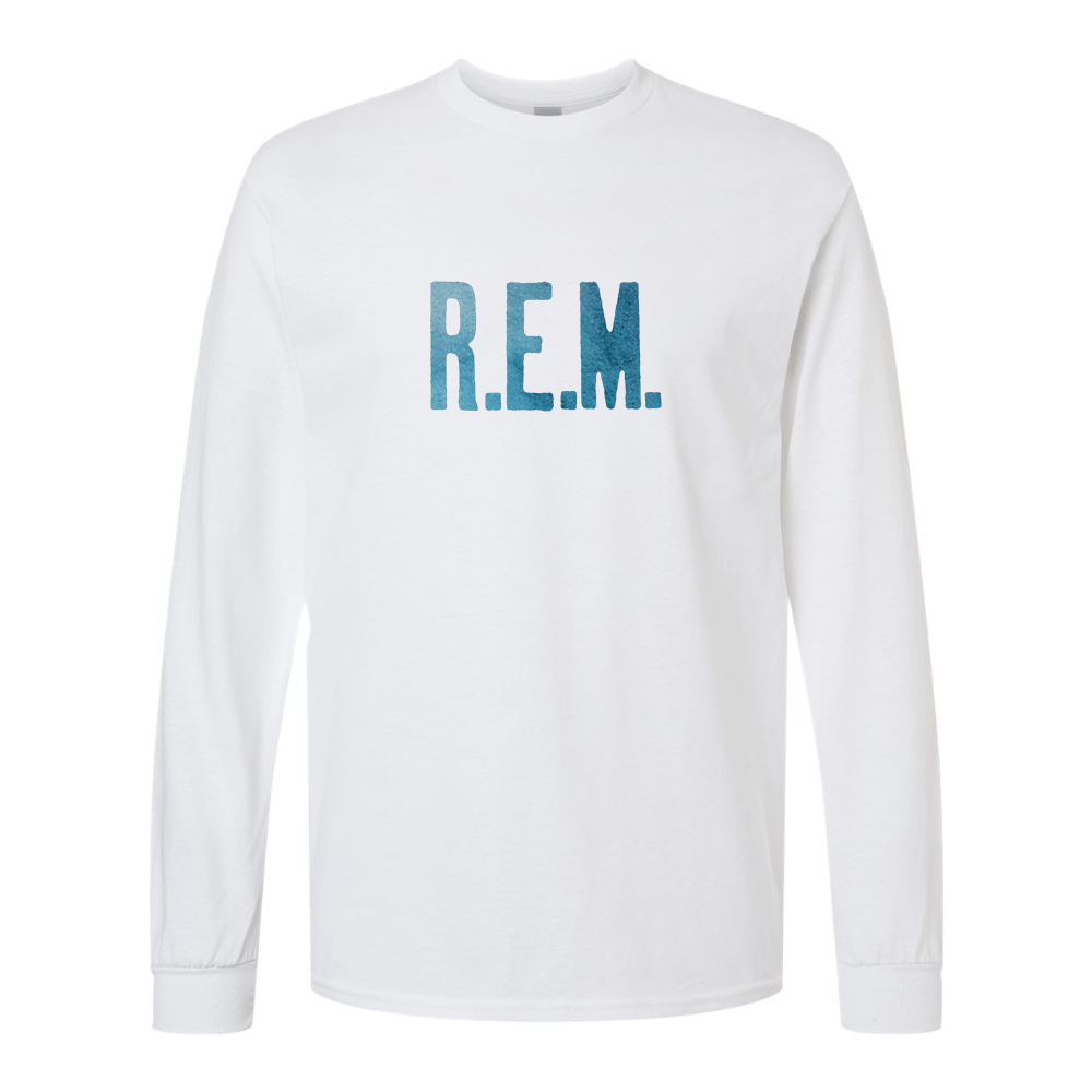 Men's  R.E.M. Blue  Gildan Heavy Cotton Long Sleeve T-Shirt