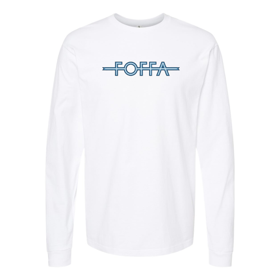 Men's Foffa Blue Logo Cotton Long Sleeve T-Shirt