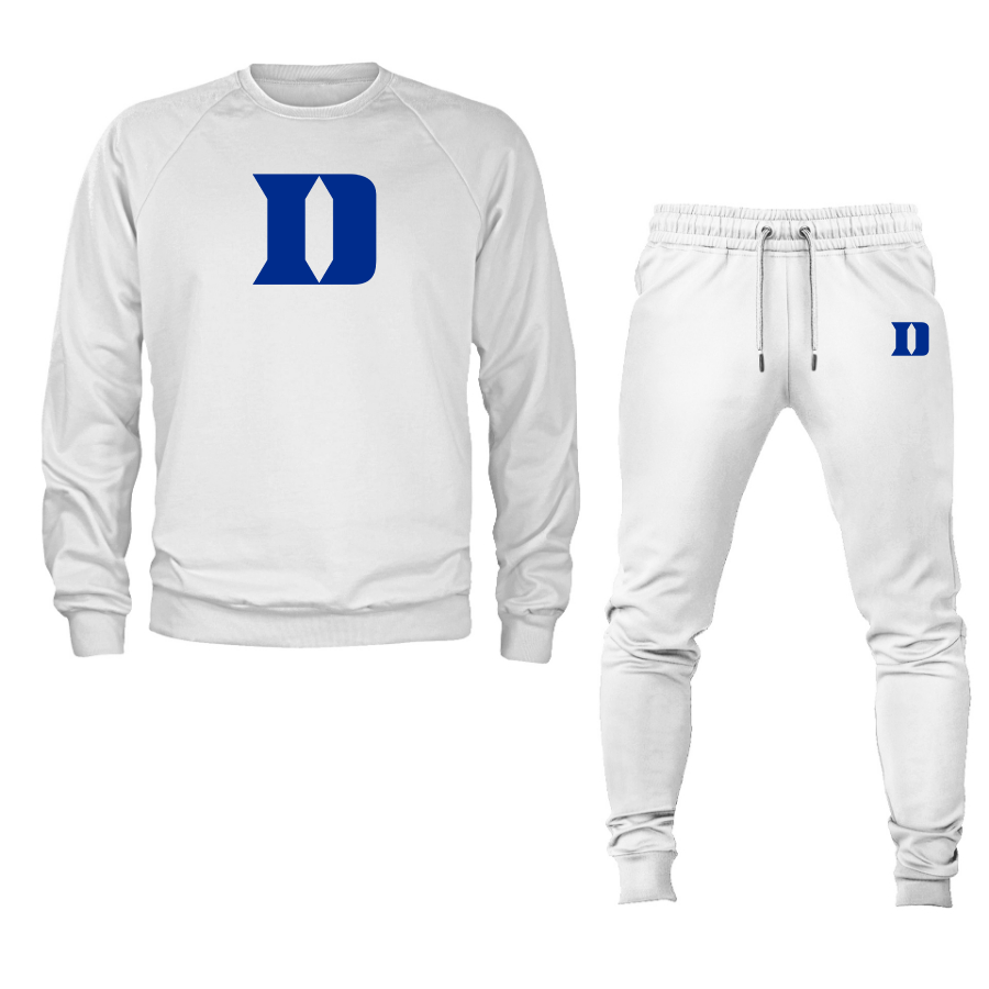 Men's Duke Blue Devils Crewneck Sweatshirt Joggers Suit