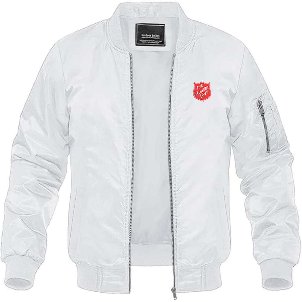 Men's  The Salvation Army  Lightweight Bomber Jacket Windbreaker Softshell Varsity Jacket Coat