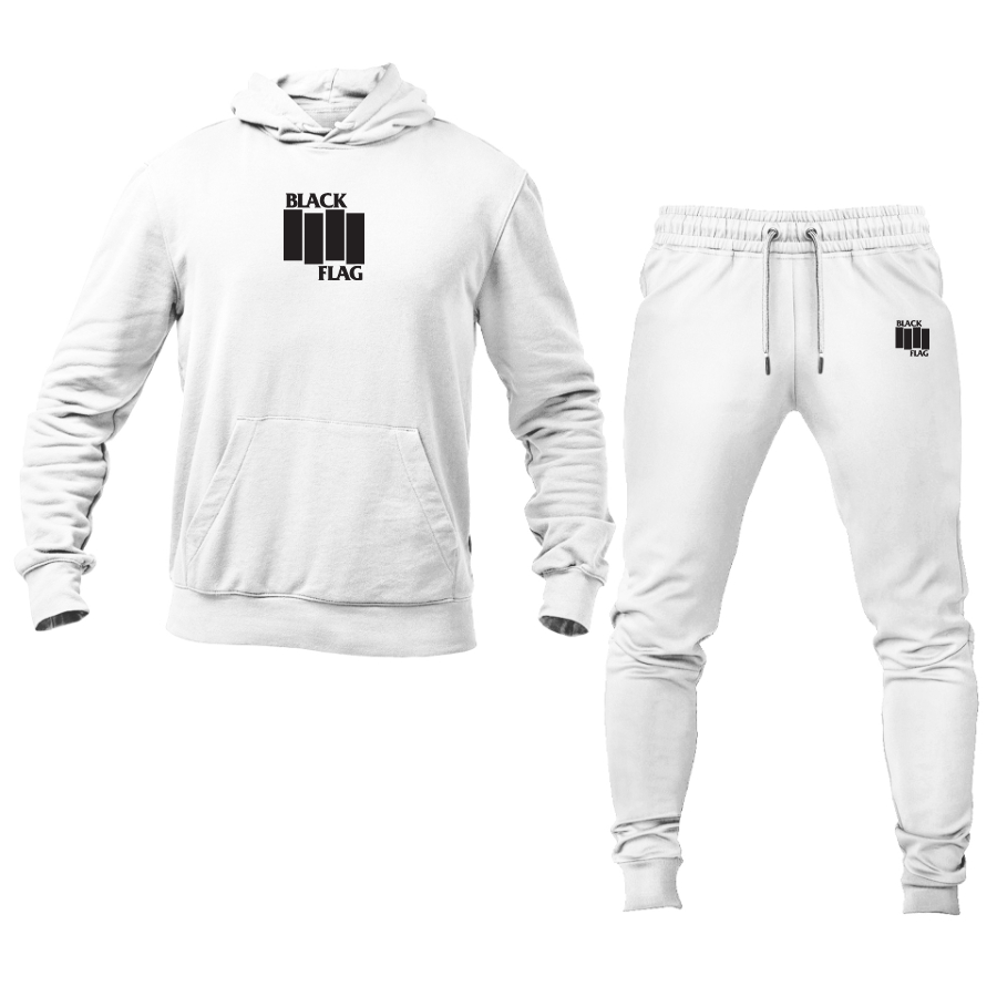 Men's Black Flag Logo Hoodie Joggers Set