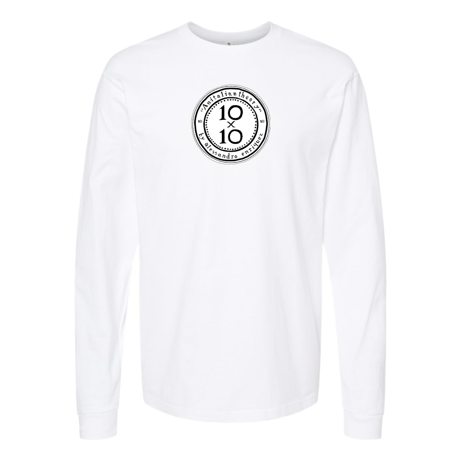 Men's 10x10 An Italian Theory Logo Cotton Long Sleeve T-Shirt