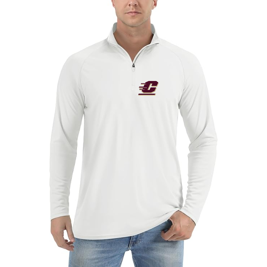 Men's Central Michigan Chippewas  Lightweight Quarter-Zip Athletic Shirt Long Sleeve Performance Wear