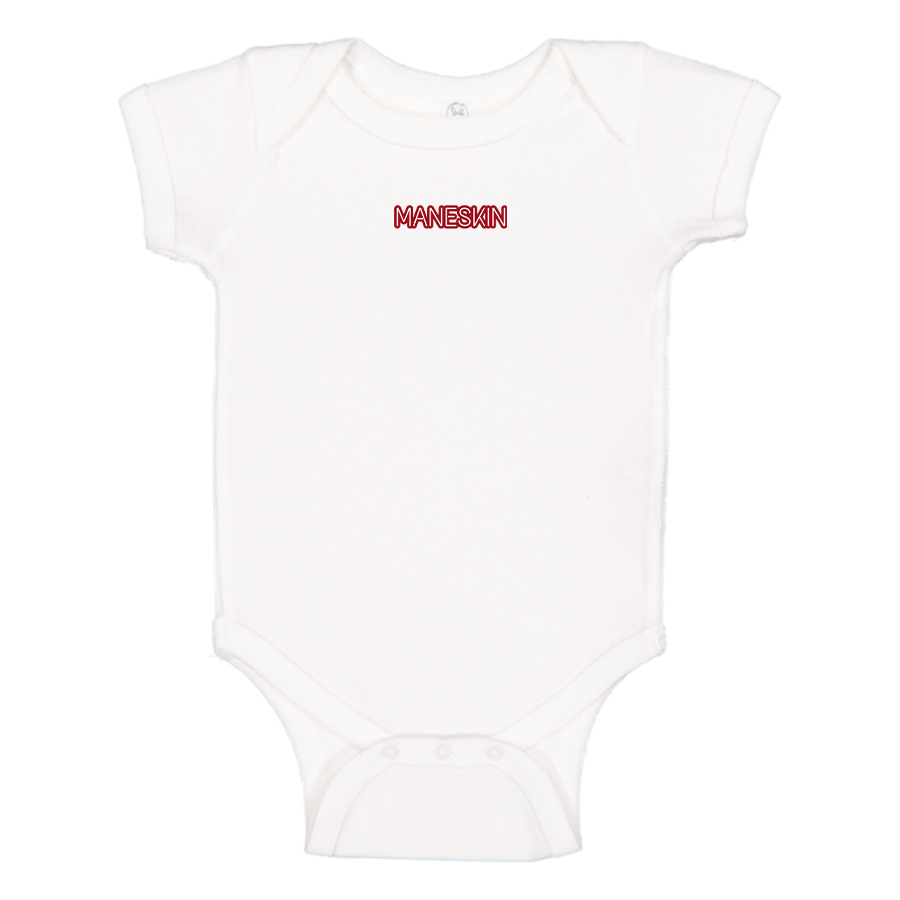 Maneskin Red Neon Letter Logo Baby Onesie Romper