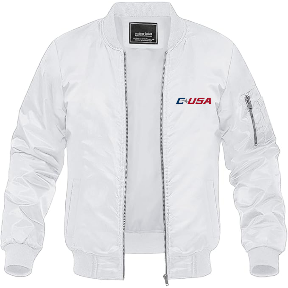 Men's  Conference USAl Lightweight Bomber Jacket Windbreaker Softshell Varsity Jacket Coat
