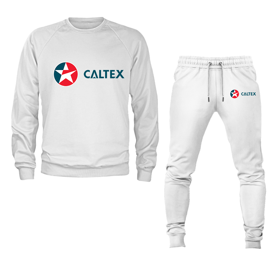 Men's  Caltex Gas Station   Crewneck Sweatshirt Joggers Suit