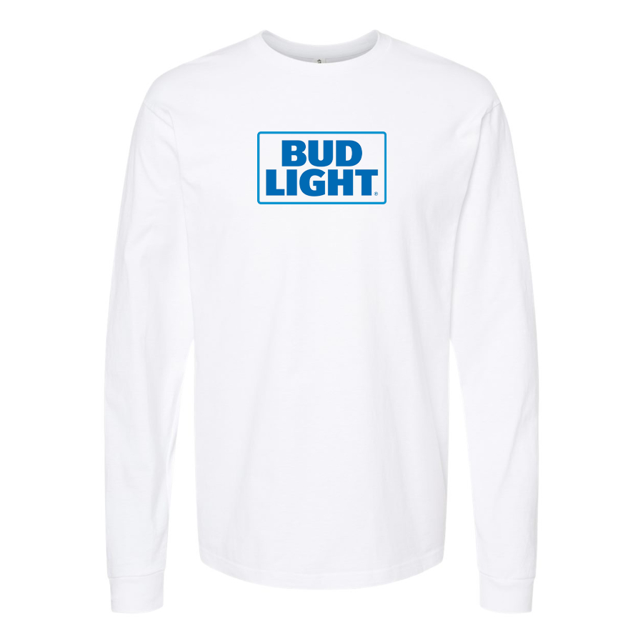 Men's Bud Light Logo Cotton Long Sleeve T-Shirt