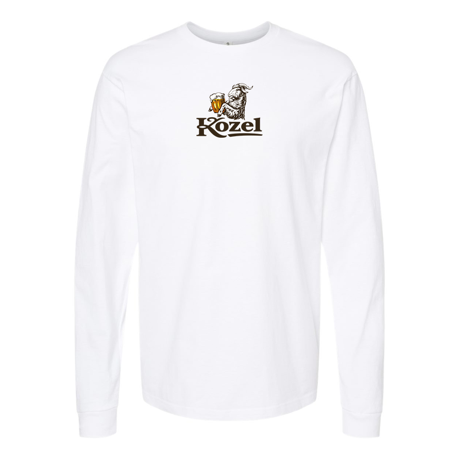 Men's Velkopopovicky Kozel Logo Cotton Long Sleeve T-Shirt